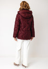 Serafina Collection Hooded Puffer Coat, Wine
