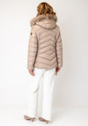 Serafina Collection Faux Fur Hood Puffer Coat, Beige