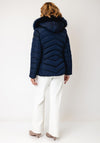 Serafina Collection Faux Fur Hood Puffer Coat, Navy