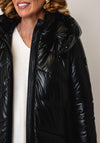 Serafina Collection Hooded Puffer Coat, Black