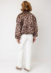 Serafina Collection Leopard Print Zip Up Jacket, Beige Multi