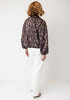 Serafina Collection Leopard Print Zip Up Jacket, Brown Multi