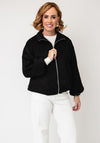 Serafina Collection High Neckline Zip-Up Jacket, Black