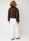 Serafina Collection High Neckline Zip-Up Jacket, Brown