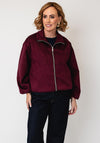 Serafina Collection High Neckline Zip-Up Jacket, Wine