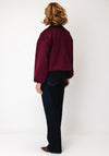 Serafina Collection High Neckline Zip-Up Jacket, Wine