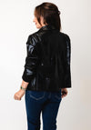 Serafina Collection Metallic Biker Jacket, Black
