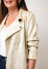 Serafina Collection Metallic Biker Jacket, Gold