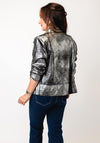 Serafina Collection Metallic Biker Jacket, Grey