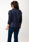 Serafina Collection Faux Suede Biker Jacket, Navy