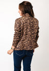 Serafina Collection Faux Suede Leopard Biker Jacket, Tan