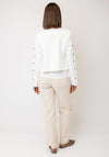 Serafina Cropped Assorted Grommet Detail Jacket, White