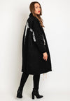 Serafina Collection One Size Longline Half Zip Taffeta Jacket, Black