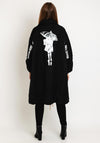 Serafina Collection One Size Longline Half Zip Taffeta Jacket, Black