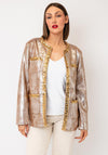 Serafina Sequin and Rhinestone Detail Trim Jacket, Bronze