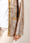 Serafina Sequin and Rhinestone Detail Trim Jacket, Bronze