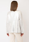 Serafina Metallic Sequin Trim Jacket, Silver