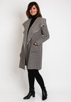 Serafina Collection Waterfall Geo Print Knit Jacket, Black & Beige