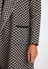 Serafina Collection Waterfall Geo Print Knit Jacket, Black & Beige