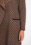 Serafina Collection Waterfall Geo Print Knit Jacket, Camel