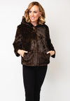 Serafina Collection Faux Fur Hooded Coat, Brown