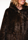 Serafina Collection Faux Fur Hooded Coat, Brown