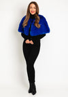 Serafina Collection One Size Faux Fur Shawl, Blue