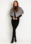 Serafina Collection One Size Faux Fur Shawl, Grey