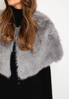 Serafina Collection One Size Faux Fur Shawl, Grey