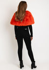 Serafina Collection One Size Faux Fur Shawl, Orange