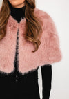 Serafina Collection One Size Faux Fur Shawl, Pink