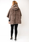 Serafina Collection Faux Fur Hooded Cape, Taupe