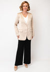 Serafina Collection Satin Blazer and Scarf, Beige