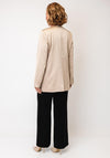 Serafina Collection Satin Blazer and Scarf, Beige
