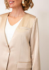 Serafina Collection Satin Blazer and Scarf, Beige