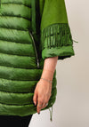 Serafina Collection Fringe Detail Puffer Coat, Green