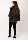 Serafina Collection One Size Faux Fur Leopard Print Jacket, Brown