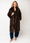 Serafina Collection One Size Leopard Faux Fur Coat, Brown