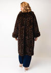 Serafina Collection One Size Leopard Faux Fur Coat, Brown