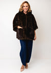 Serafina Collection One Size Hooded Faux Fur Coat, Brown