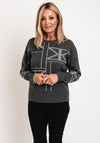 Micha Abstract Print Knit Sweater, Dark Grey