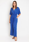 Serafina Collection One Size Polka Dot Wide Leg Jumpsuit, Royal