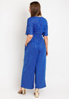 Serafina Collection One Size Polka Dot Wide Leg Jumpsuit, Royal