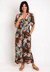 Serafina Collection One Size Wide Leg Print Jumpsuit, Black Multi