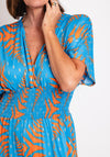 Serafina Collection One Size Aztec Wide Leg Jumpsuit, Blue