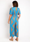 Serafina Collection One Size Aztec Wide Leg Jumpsuit, Blue
