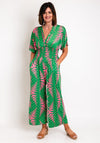 Serafina Collection One Size Aztec Wide Leg Jumpsuit, Green