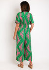 Serafina Collection One Size Aztec Wide Leg Jumpsuit, Green