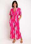 Serafina Collection One Size Aztec Wide Leg Jumpsuit, Pink