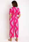 Serafina Collection One Size Aztec Wide Leg Jumpsuit, Pink